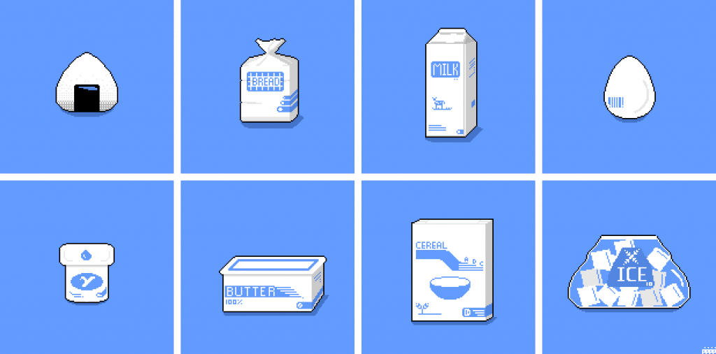 Groceries ppixelart blue